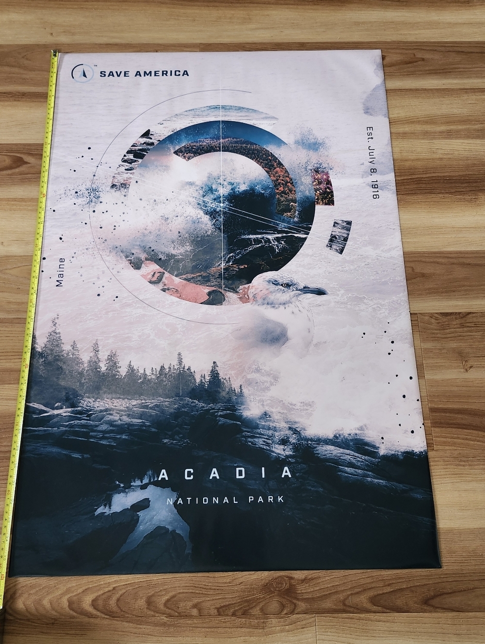 Acadia National Park Poster Save America Series 24 X 36 Signed Dated